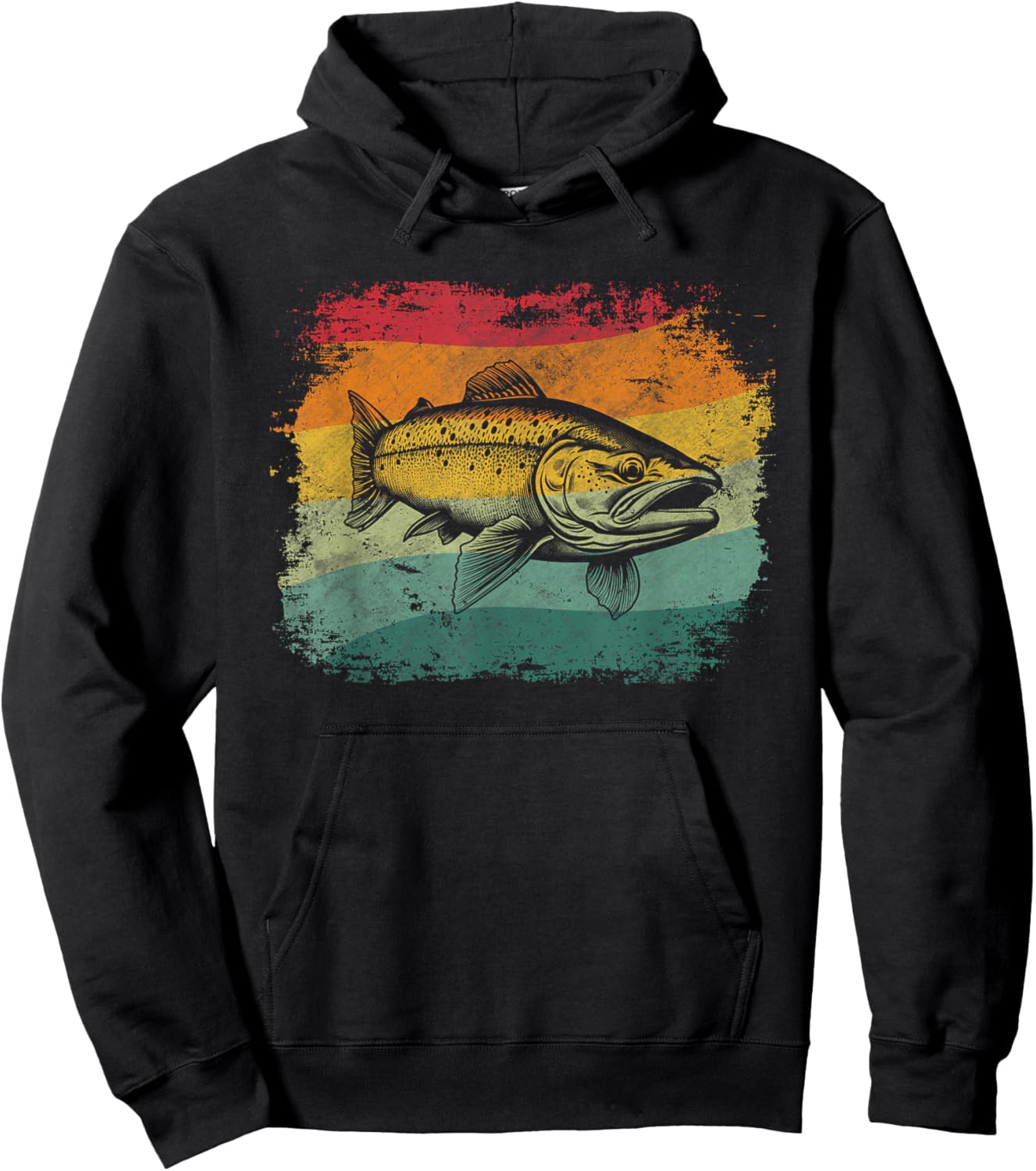 Steelhead Fish Retro Design Hoodie - Hoodie | Black