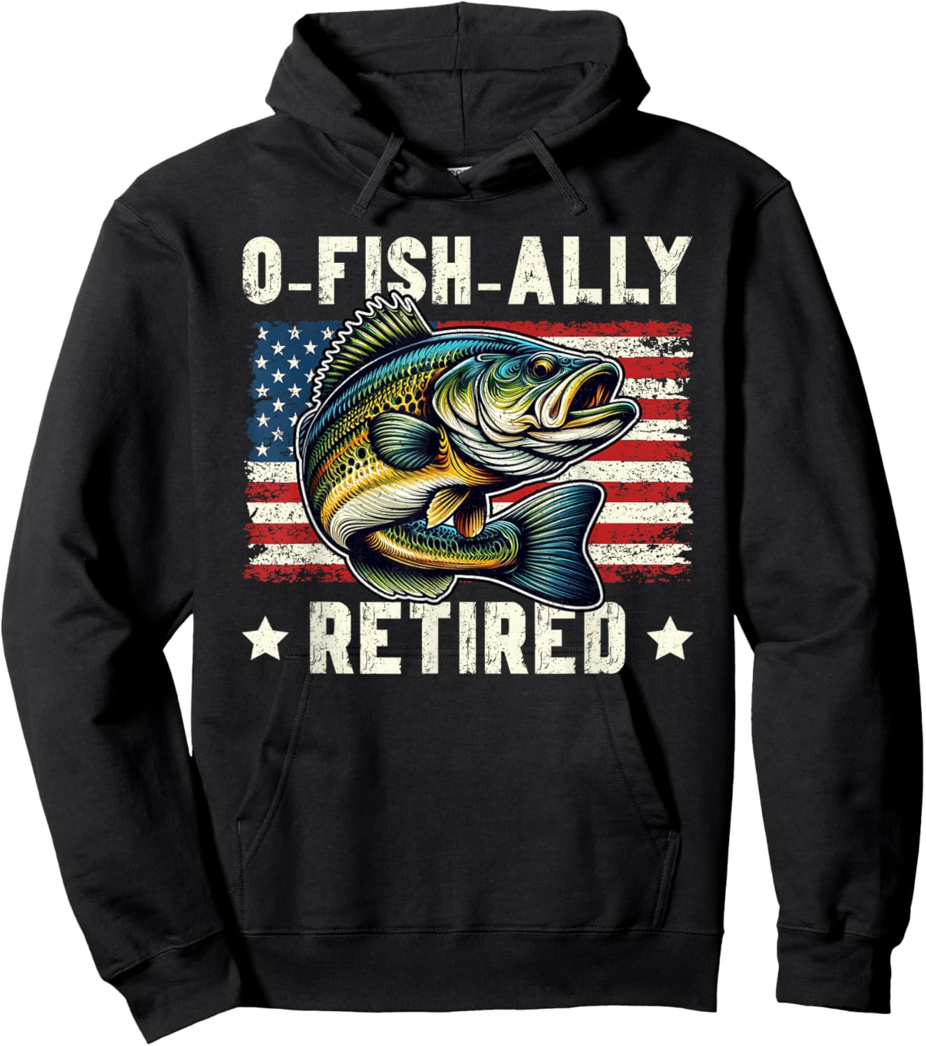 O Fish Ally Retired Fisherman Fishing Bass Retirement Hoodie - Hoodie | Black