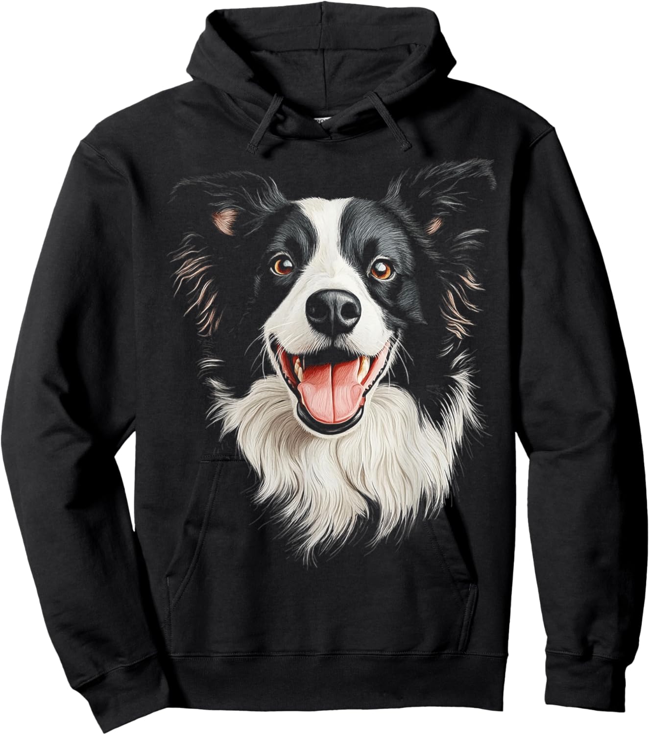 Border Collie Dog Motif Pet Artwork Border Collie Men Women Kids Hoodie - Hoodie | Black