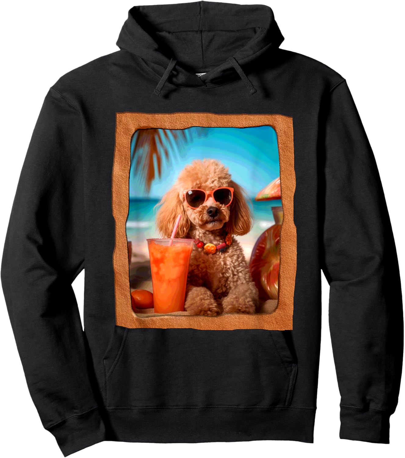 Poodle Chill Vibes Tropical Paradise Hoodie - Hoodie | Black