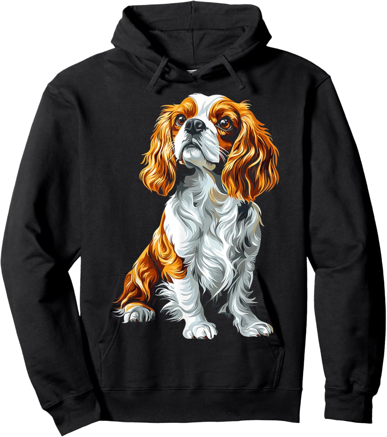 Cavalier King Charles Spaniel Dog Graphic Pet Artwork Men Women Kids Hoodie - Hoodie | Black