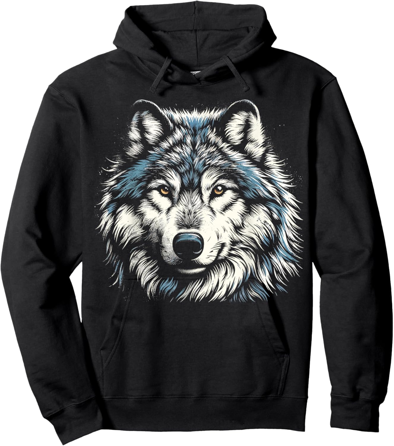 Timber Wolf Face Animal Wolf Hoodie - Hoodie | Black