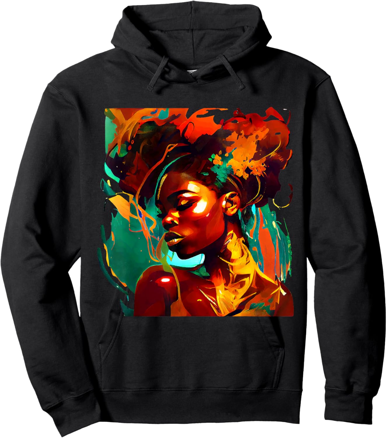 Beautuful Black Art African American Woman Painting Hoodie - Hoodie | Black