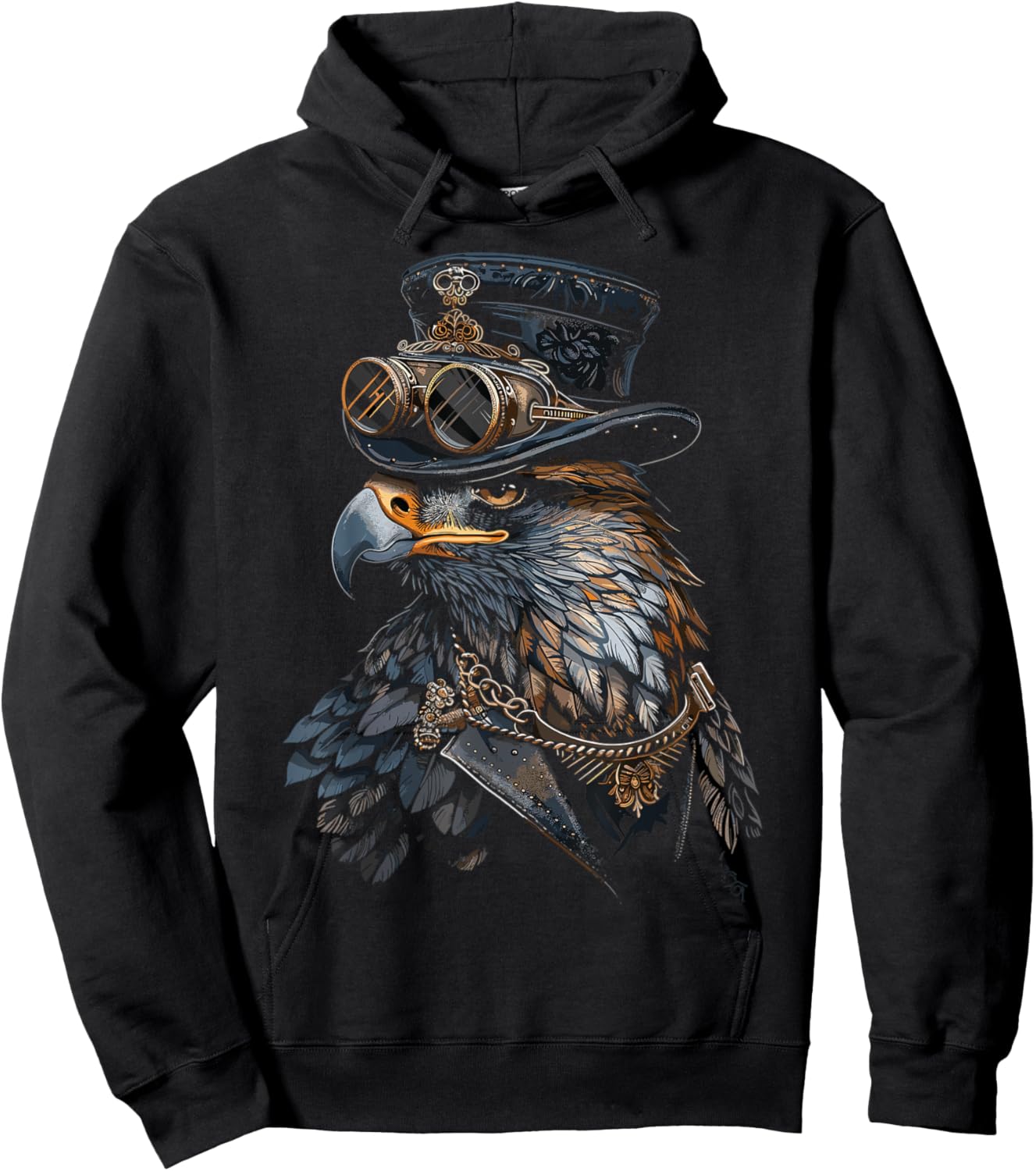 Mechanical Steampunk Eagle Hoodie - Hoodie | Black
