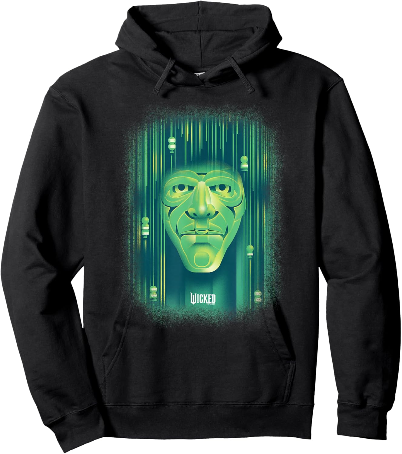 Wicked Wizard Face Emerald City Hoodie - Hoodie | Black