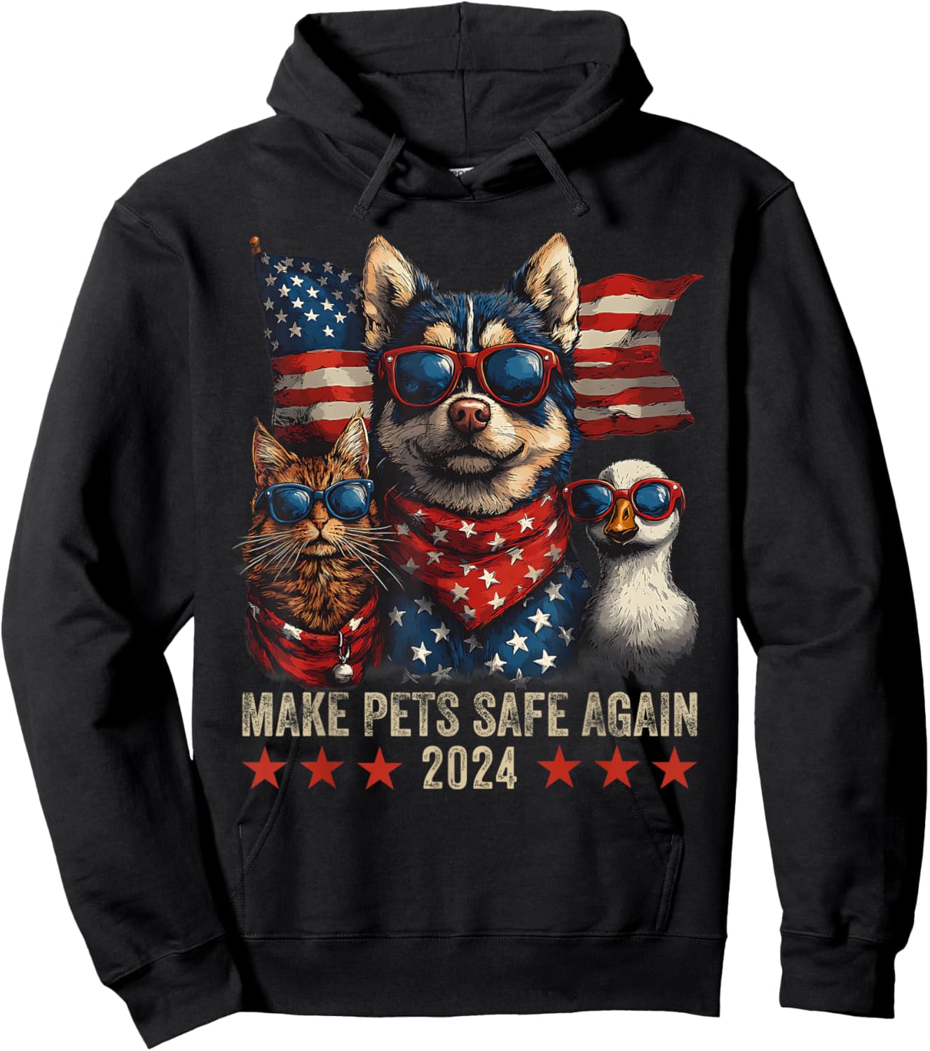 Make Pets Safe Again Trump 2024 Save Our Pets Hoodie - Hoodie | Black