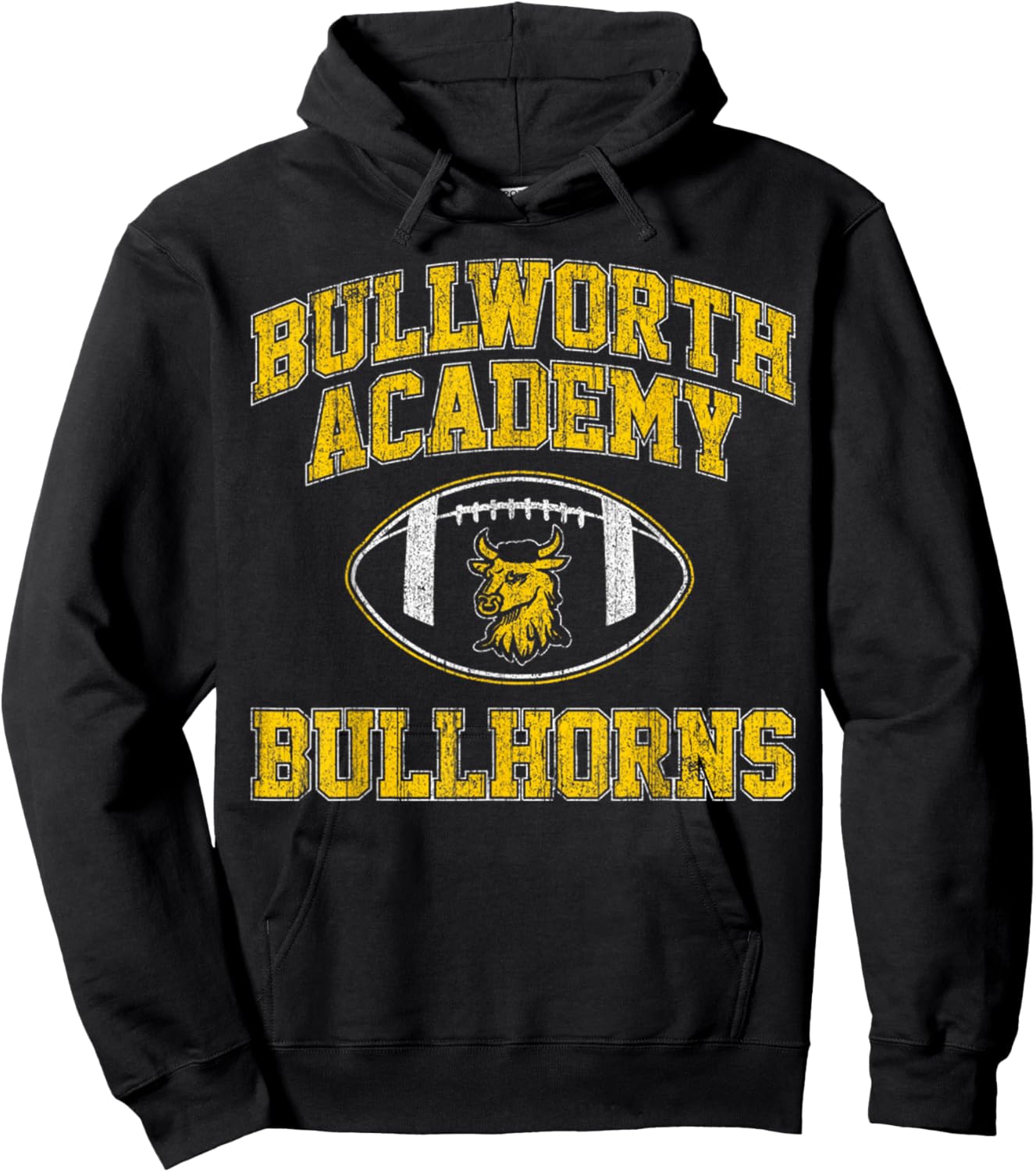 Vintage Bullworth Academy Bullhorns Football Hoodie - Hoodie | Black
