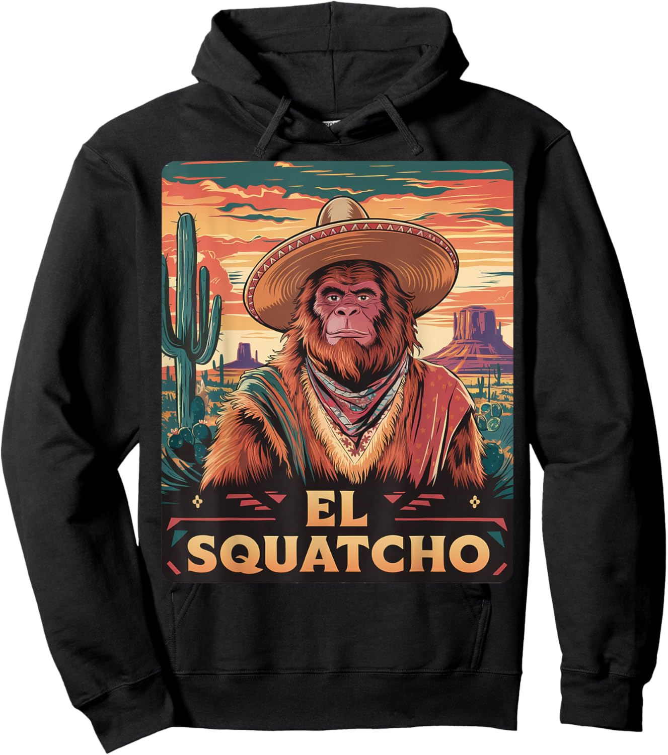 Bigfoot Sasquatch El Squatcho Funny Gifts Women Kid Hoodie - Hoodie | Black