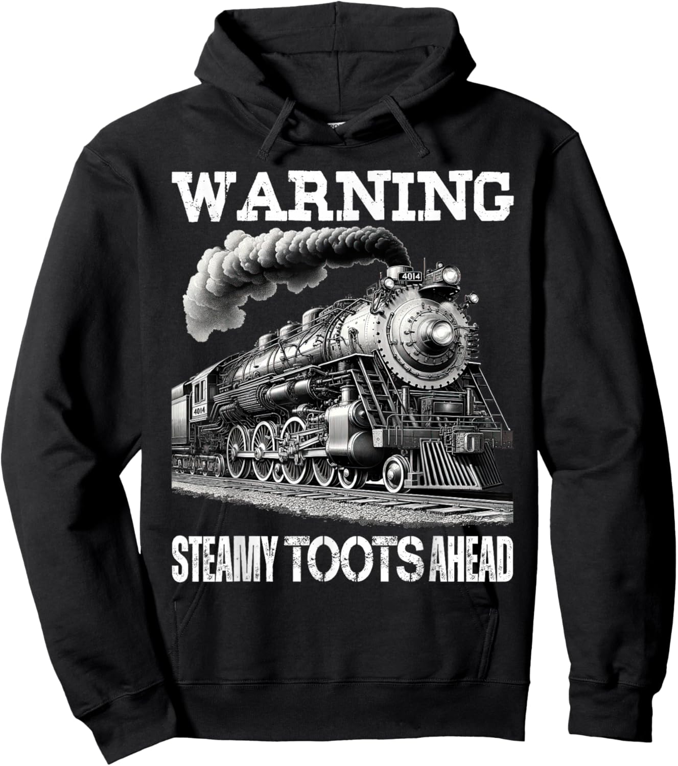 Vintage Retro Funny Steam Train Lover Warning Steamy Toots Hoodie - Hoodie | Black