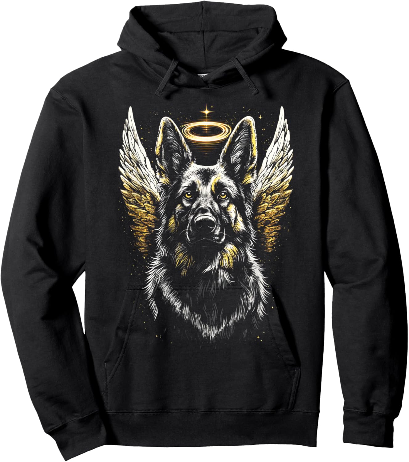 German Shepherd Angel Wings German shepherd art Hoodie - Hoodie | Black