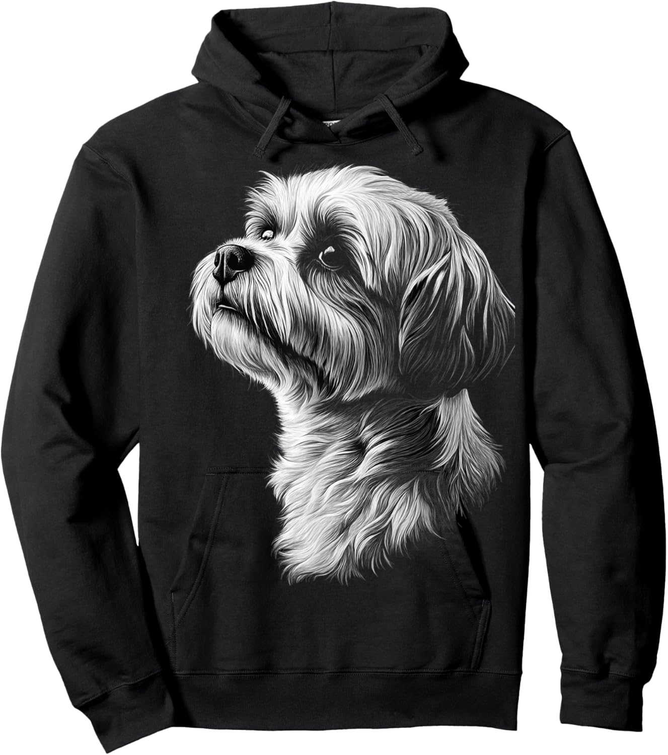 Lhasa Apso Dog Motif Pet Artwork Lhasa Apso Men Women Kids Hoodie - Hoodie | Black