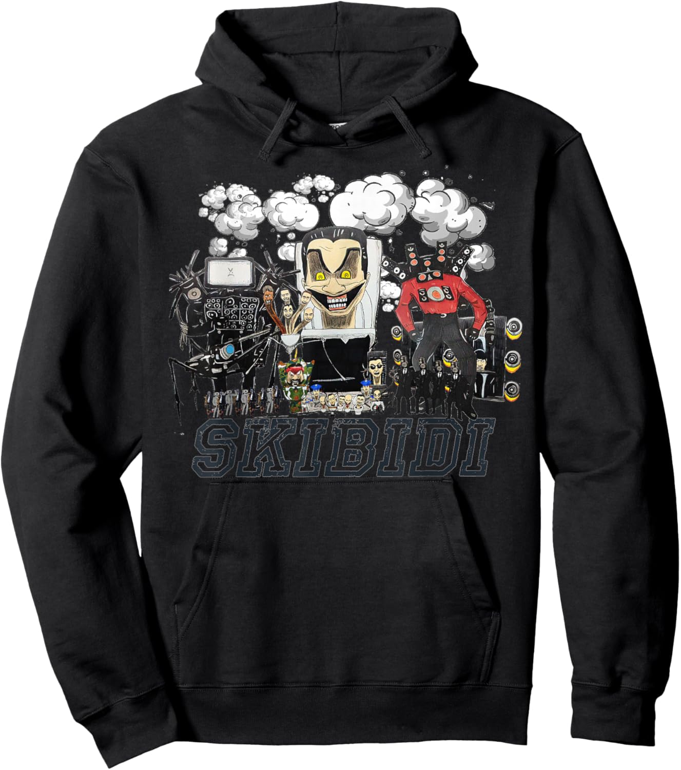 Skibidi Toilet, Cameraman, Speakerman, TVman For Boys Hoodie - Hoodie | Black