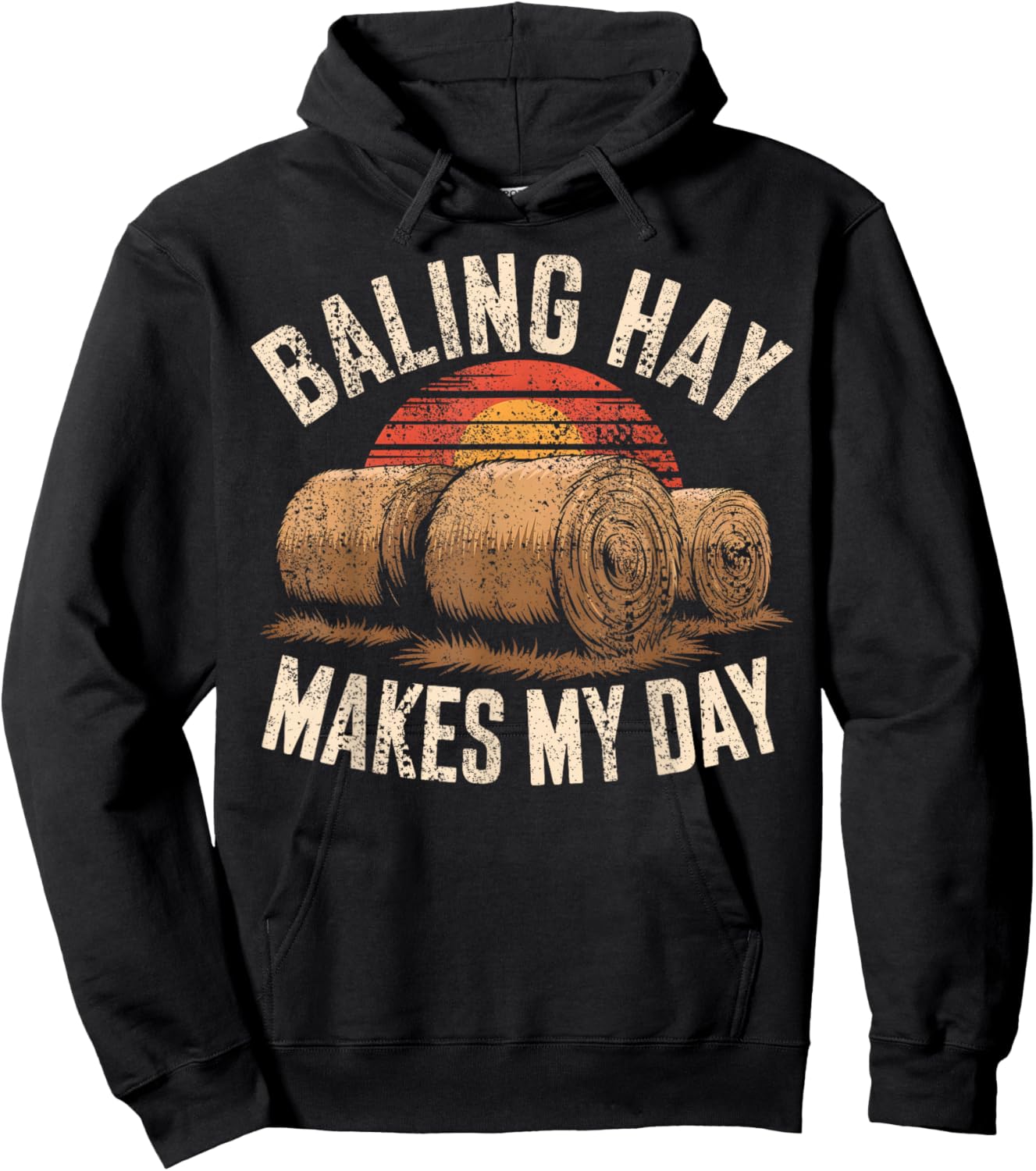 Hay Season Saying Farmer Hoodie - Hoodie | Black
