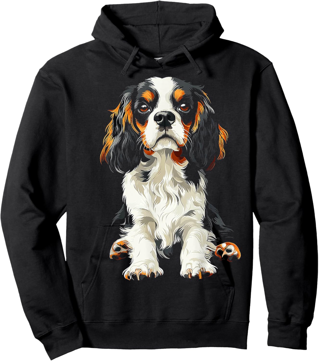 Cavalier King Charles Spaniel Dog Graphic Pet Artwork Women Kids Hoodie - Hoodie | Black
