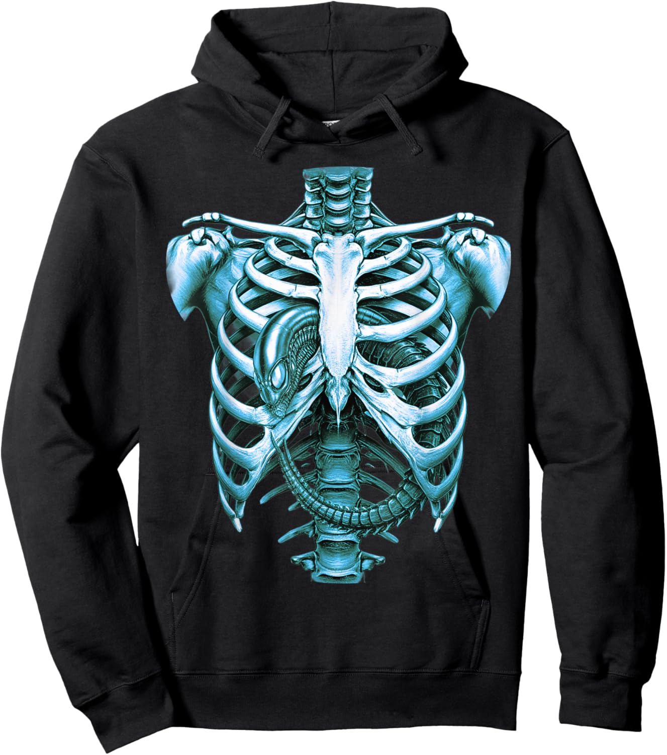Funny UFO Aliens X Ray Radiography Graphic Adult Costume Hoodie - Hoodie | Black