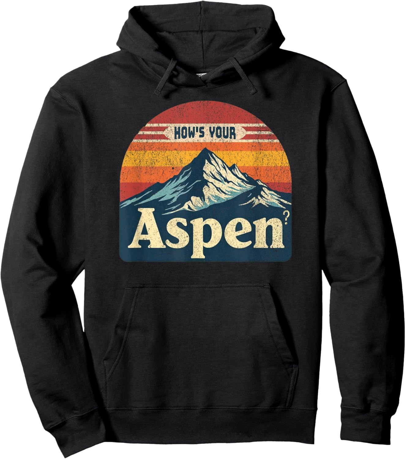 How's Your Aspen? Funny Aspen Colorado Play On Words Joke Hoodie - Hoodie | Black