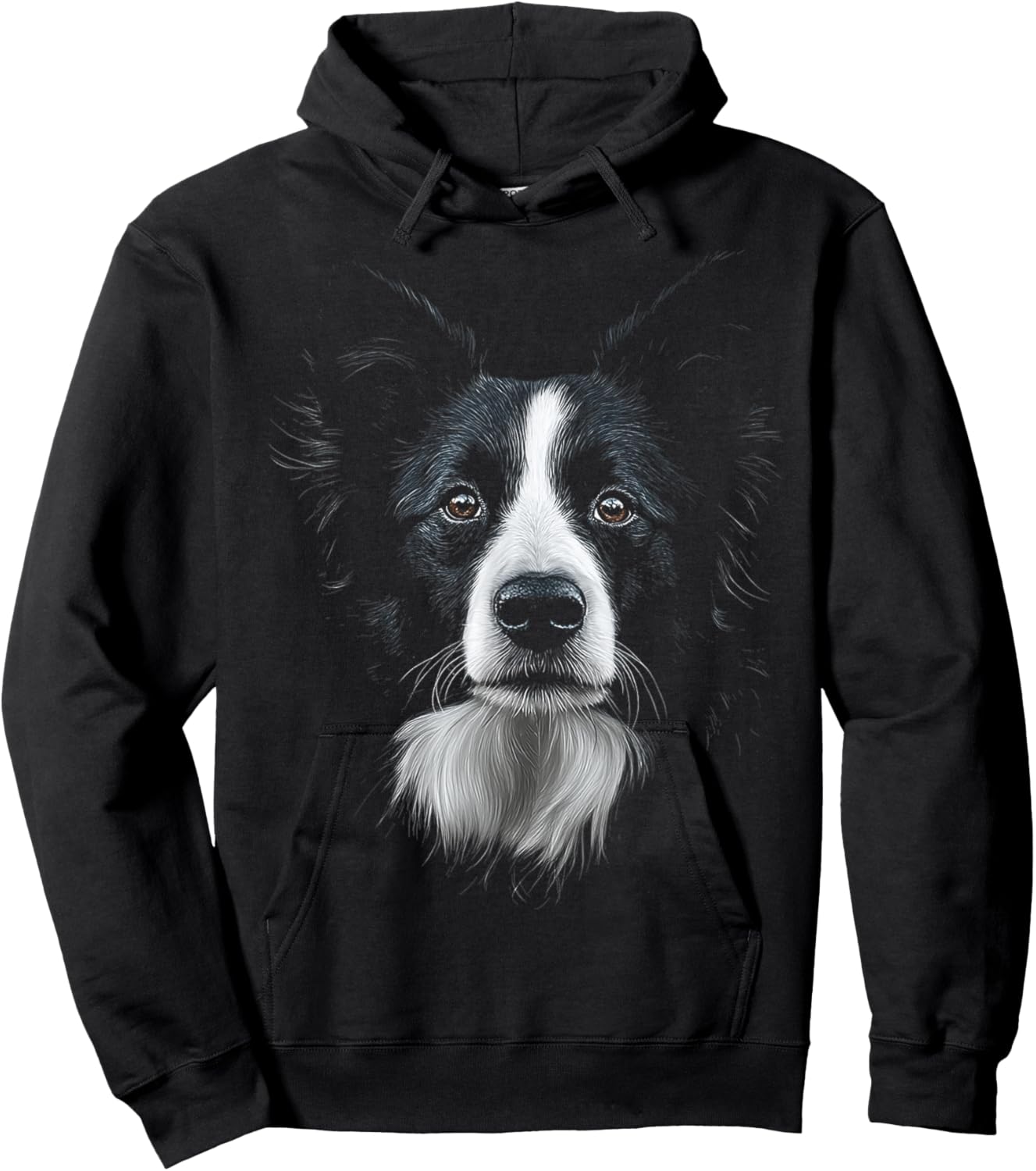 Border Collie Dog Motif Pet Illustration Border Collie Hoodie - Hoodie | Black