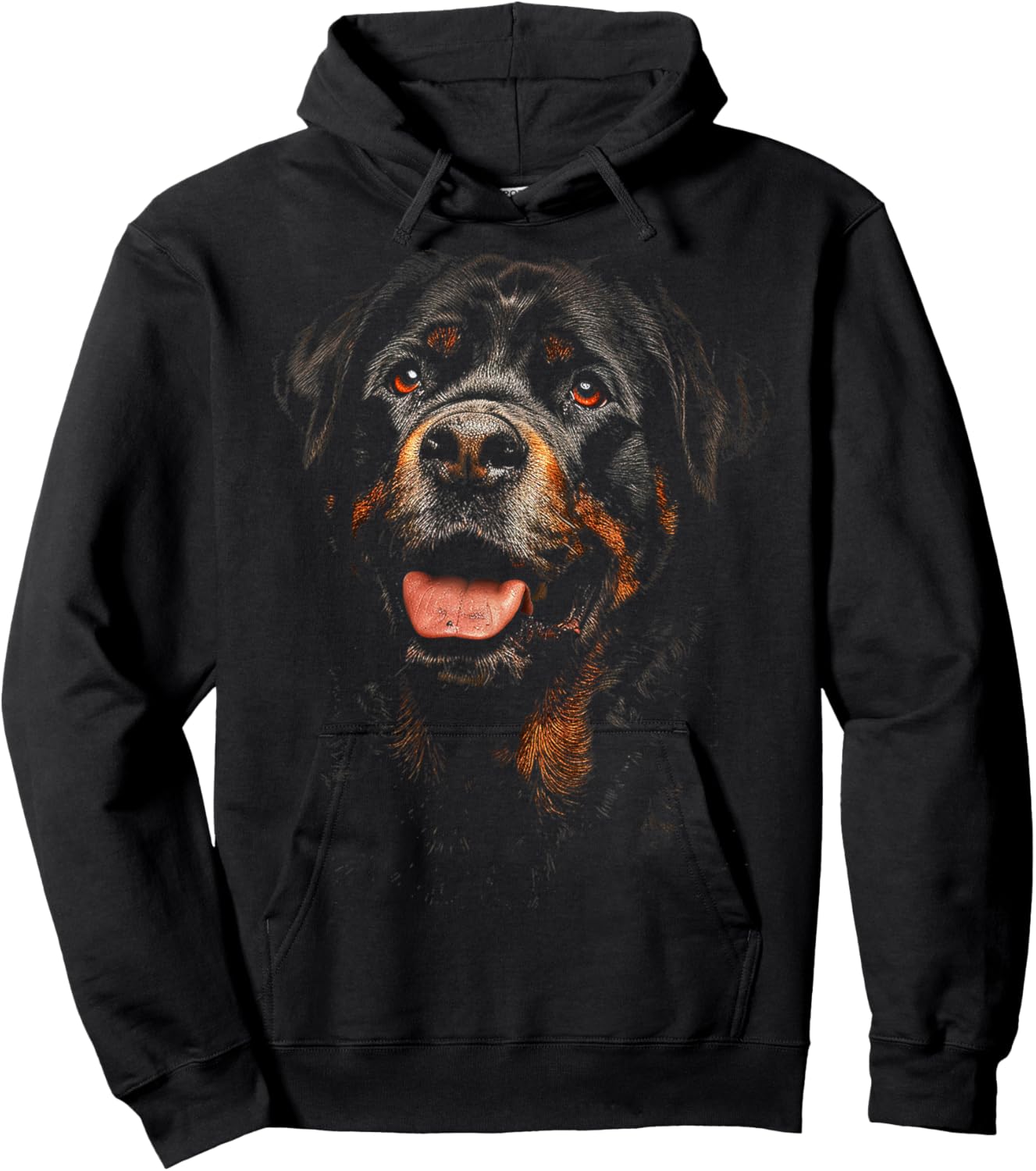 Rottweiler Dog Motif Pet Illustration Rottweiler Hoodie - Hoodie | Black