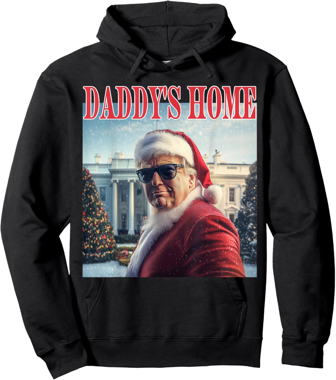 Daddy's Home Trump 2024 Won Santa Claus Christmas Hoodie - Hoodie | Black