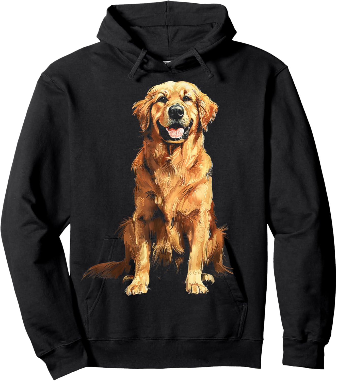 Golden Retriever Dog Motif Pet Art Golden Retriever Women Kids Hoodie - Hoodie | Black