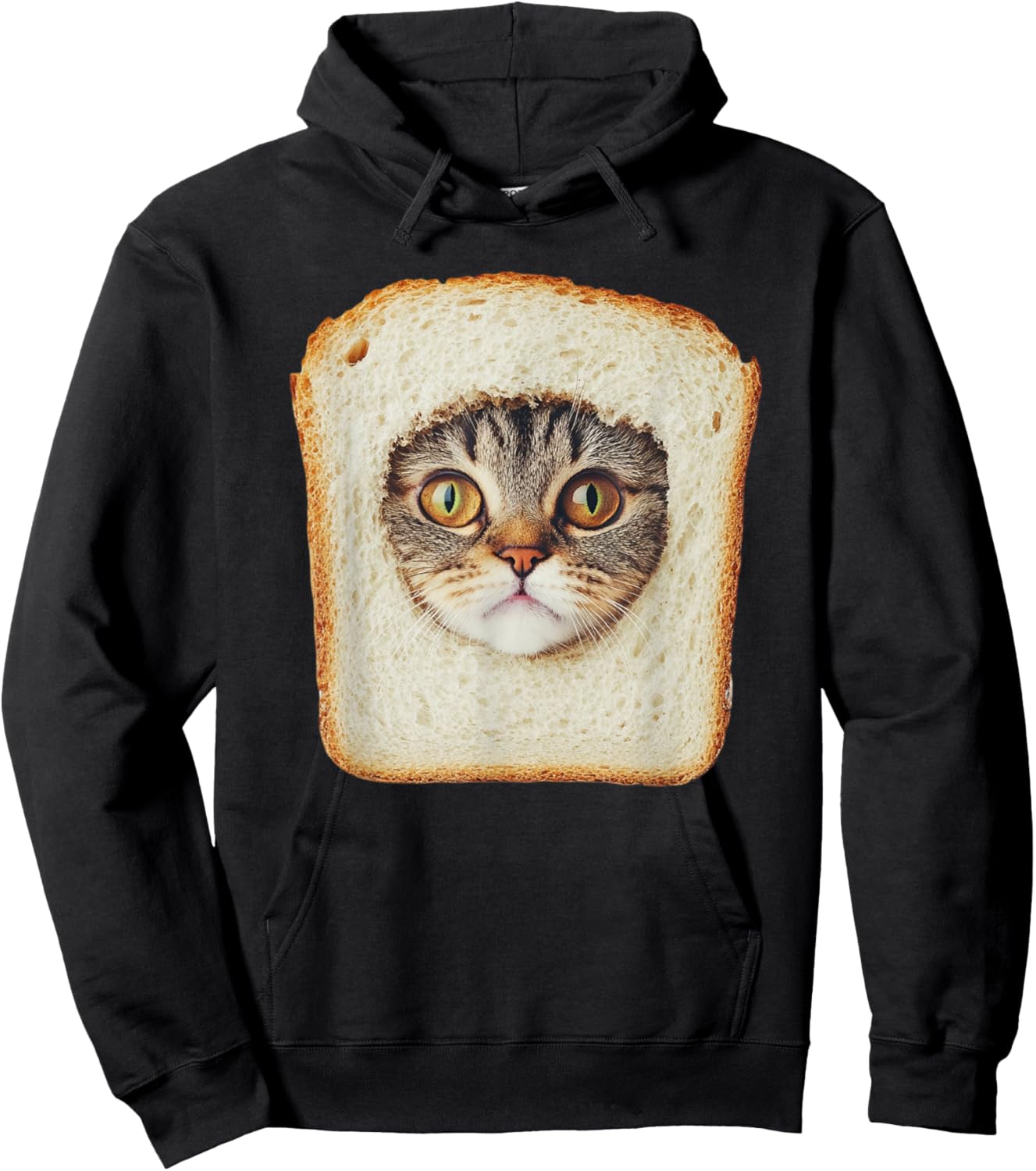 Funny Bread Cat Photo Men Women Kids Hoodie - Hoodie | Black