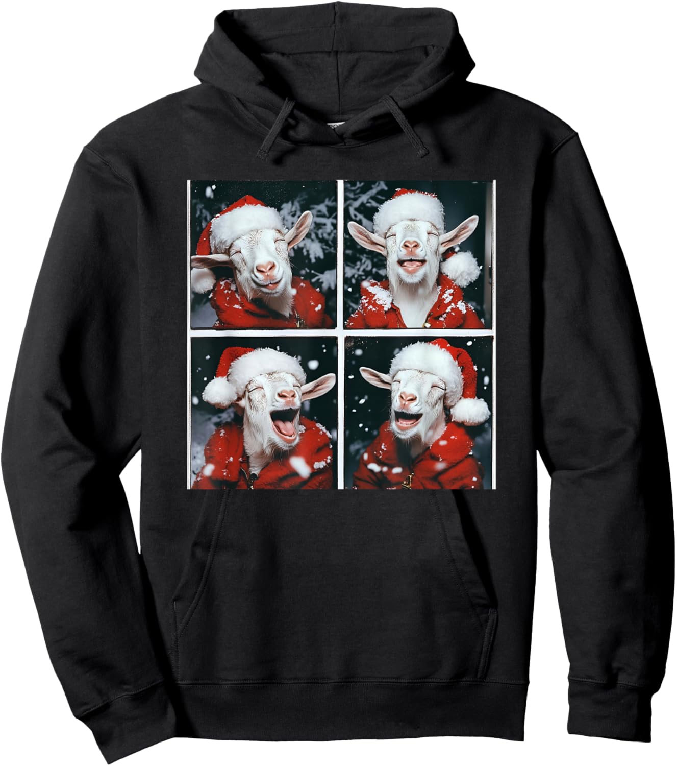 Screaming Christmas Goat Screaming Hoodie - Hoodie | Black