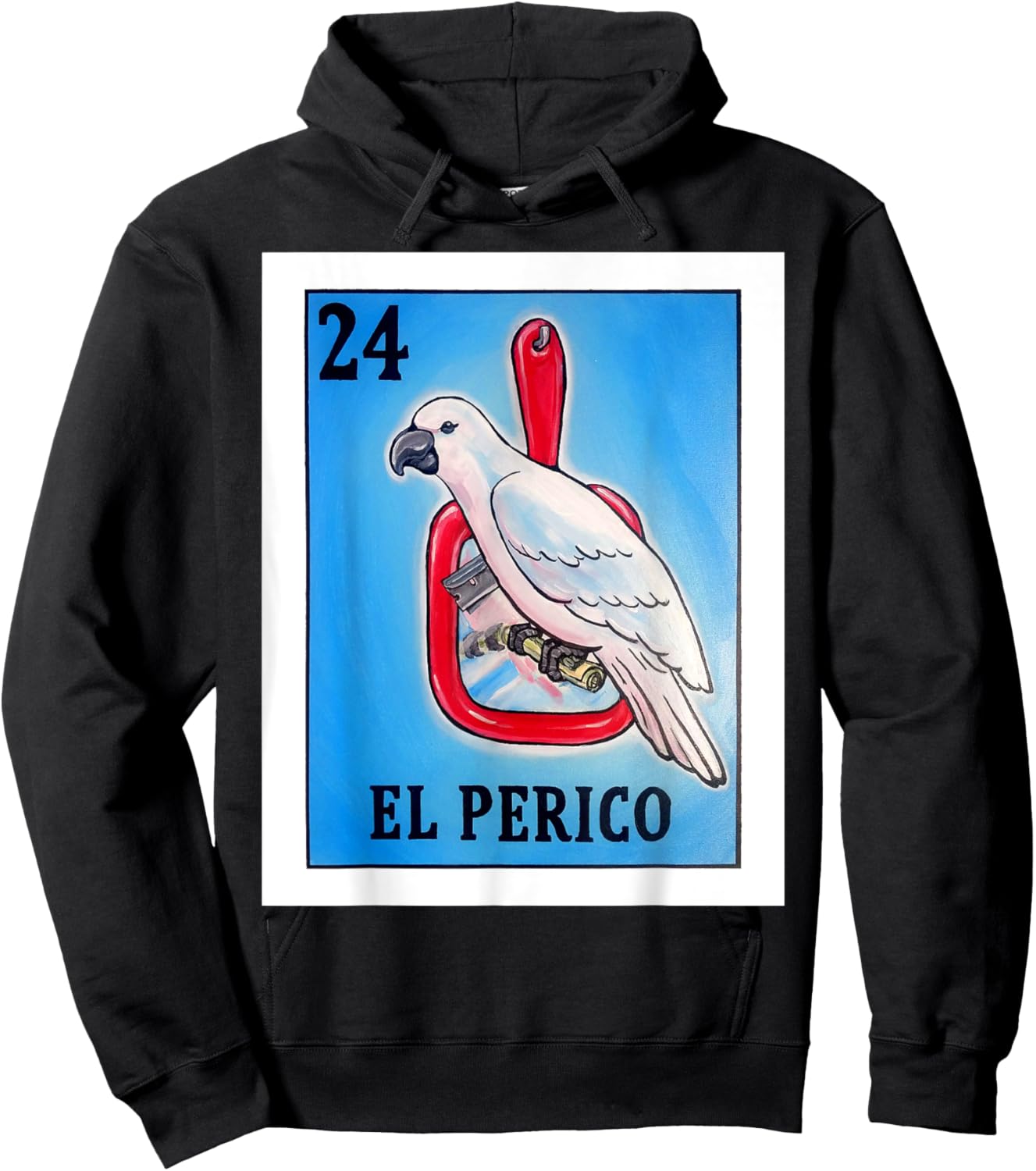 El Perico Card Parakeet Mexican Lottery Card Hoodie - Hoodie | Black
