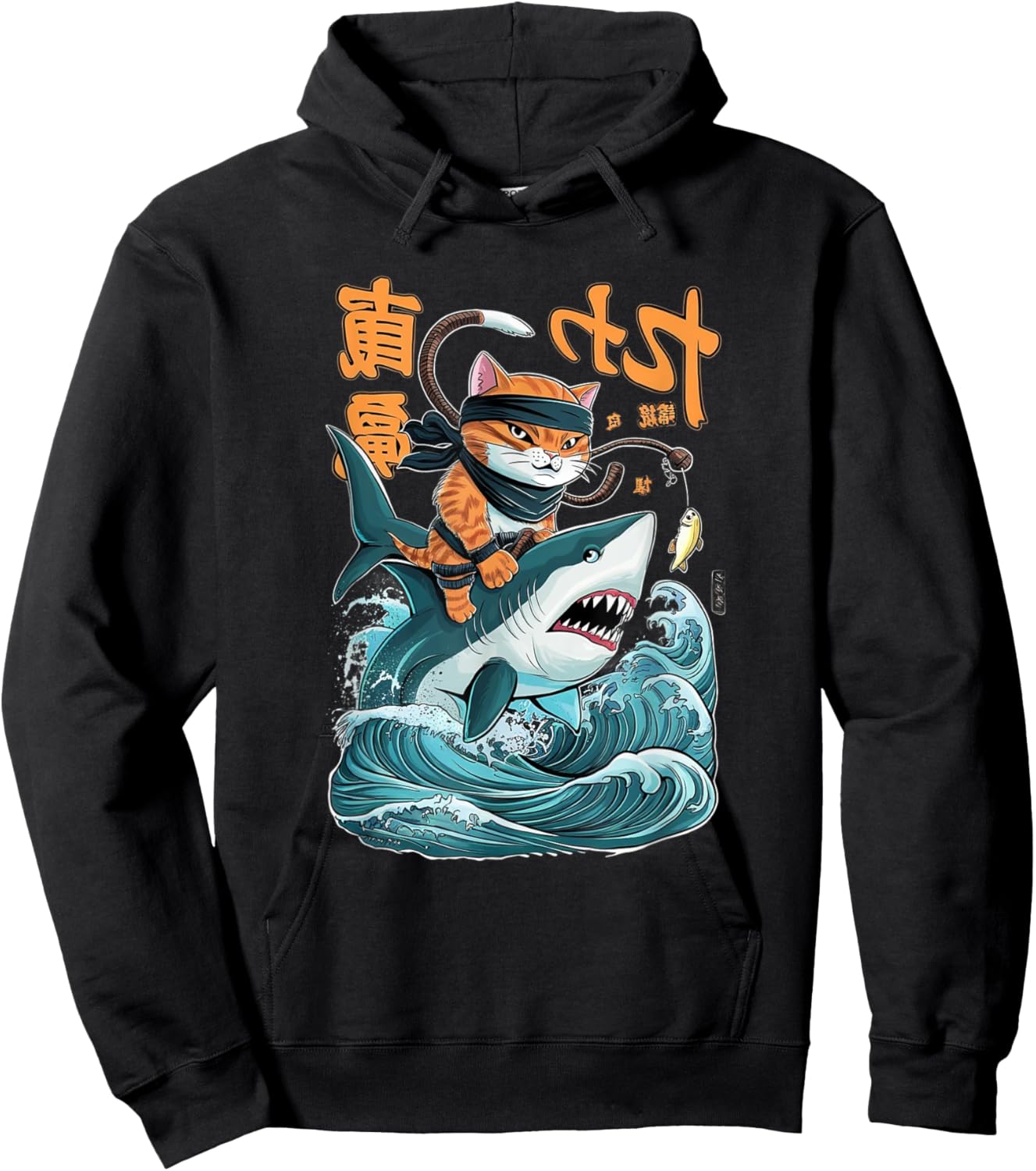 Samurai Cat Ninja Aesthetic Japanese Katana Tokyo culture Women Kids Hoodie - Hoodie | Black