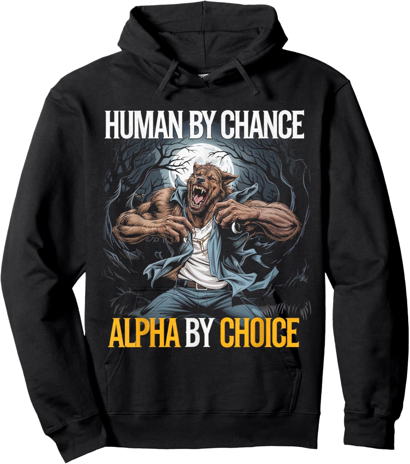 Human By Chance Alpha Wolf Pack Alpha Hoodie - Hoodie | Black