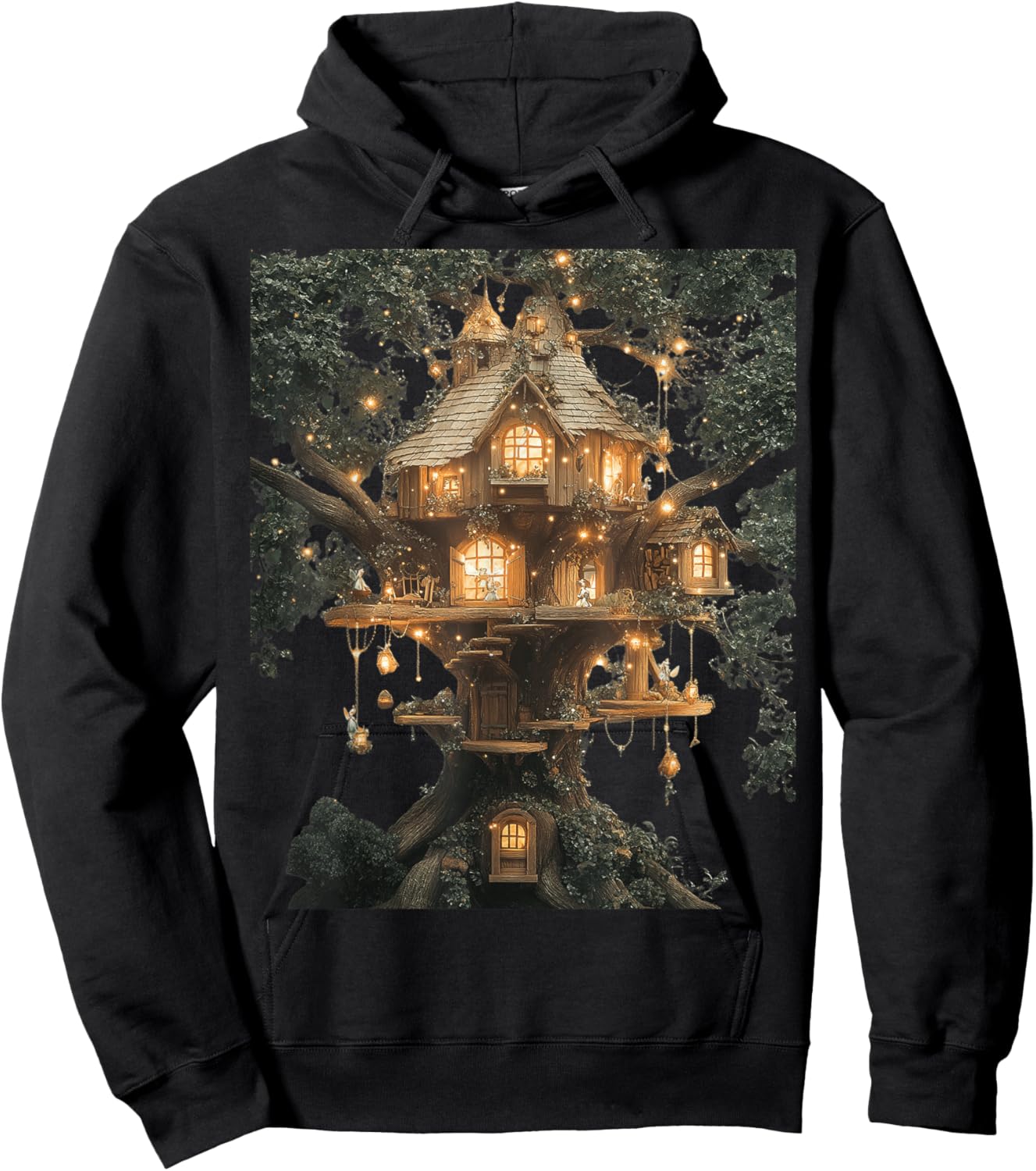 Magical Treehouse Fantasy Art Hoodie - Hoodie | Black