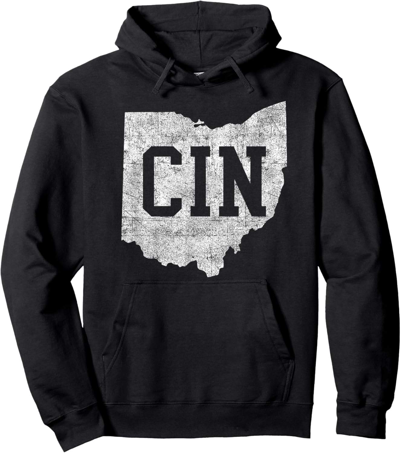 Retro CIN Cincinnati Ohio Travel Souvenir Vintage Style Hoodie - Hoodie | Black