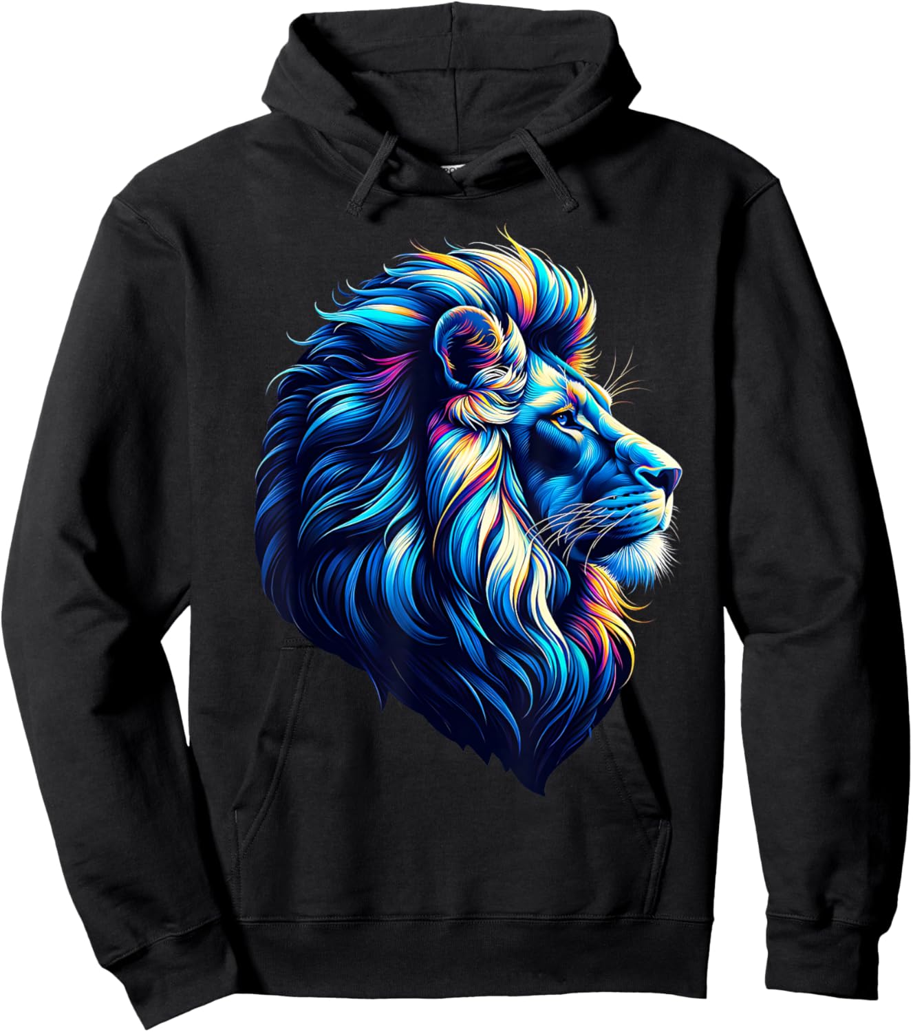 Cool Lion With Blue Eyes Men Women Kids Lion Hoodie - Hoodie | Black