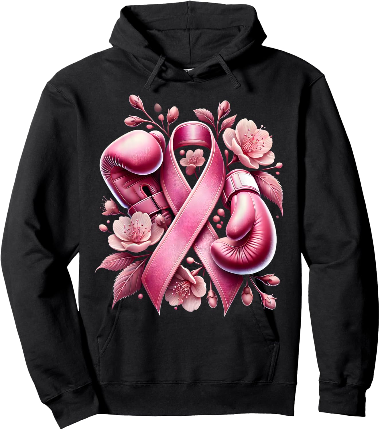 Breast Cancer Warrior Breast Cancer Fighter Pink Ribbon Hoodie - Hoodie | Black