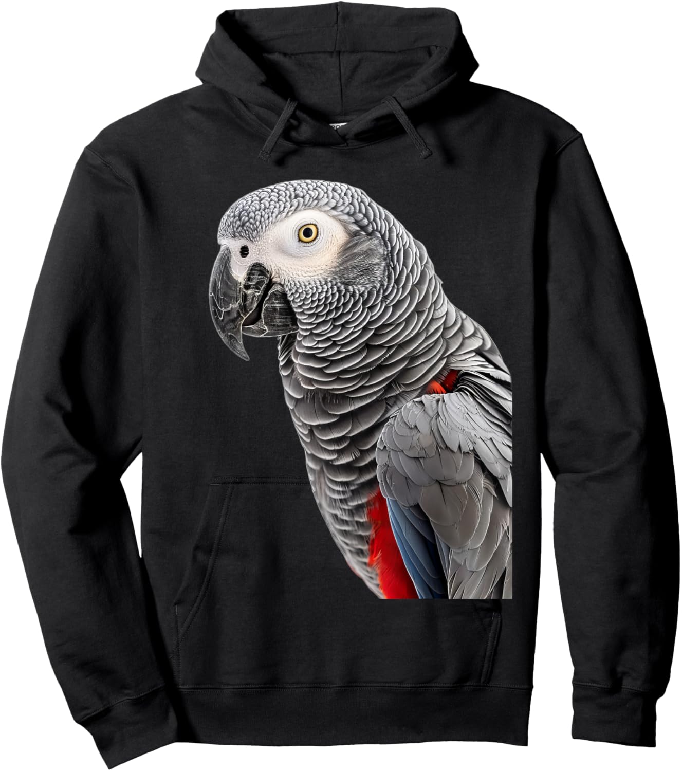 African Grey Parrot Hoodie - Hoodie | Black