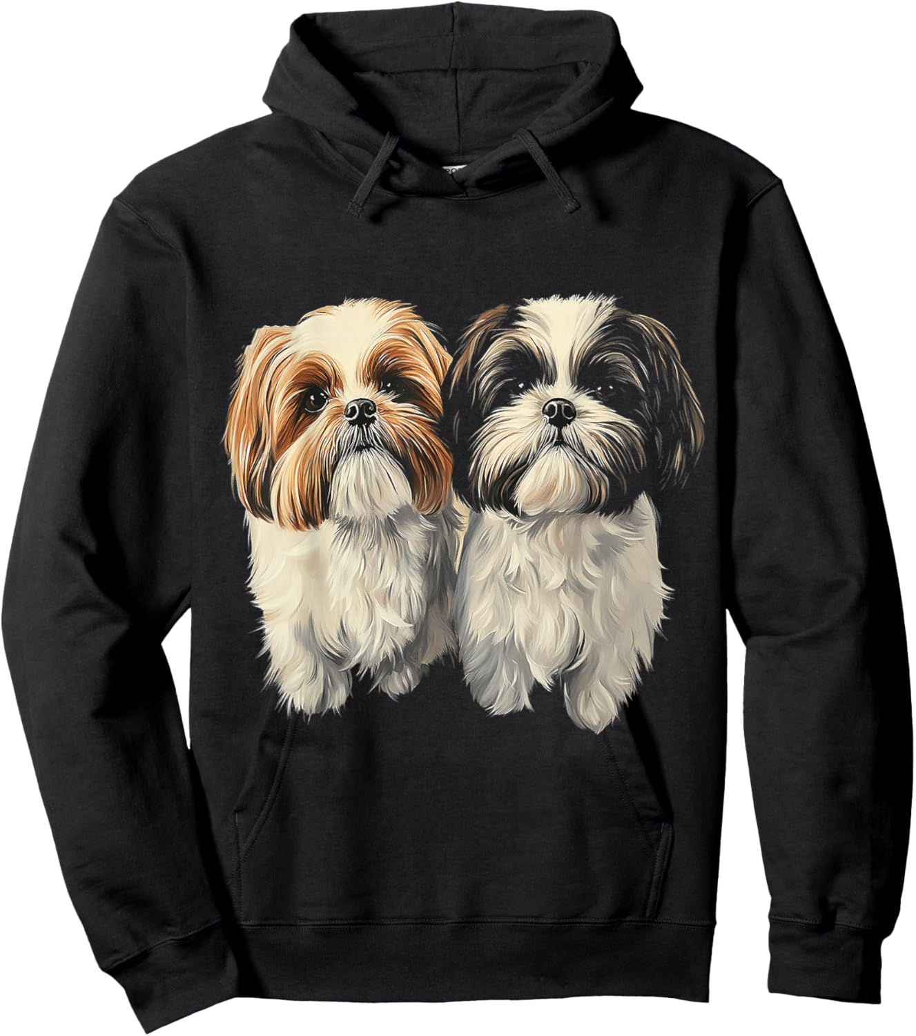 Shih Tzu Dog Motif Pet Artwork Shih Tzu Hoodie - Hoodie | Black