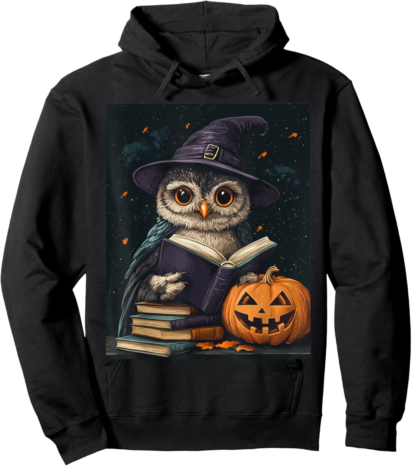 Halloween Girls Owl Book Boys Spooky Pumpkin Kids Halloween Hoodie - Hoodie | Black