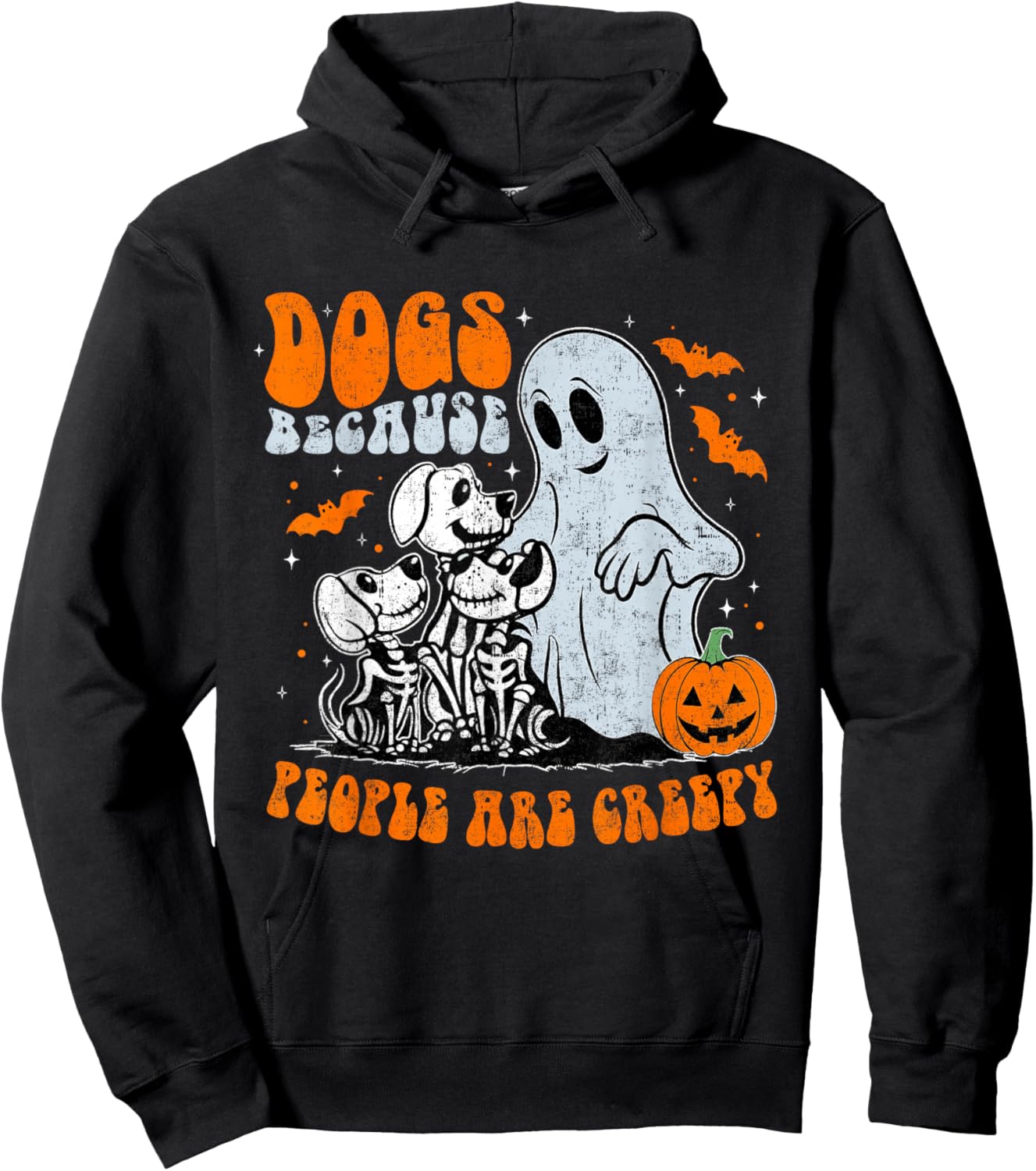 Funny Dogs Because People Are Creepy Halloween Hoodie - Hoodie | Black