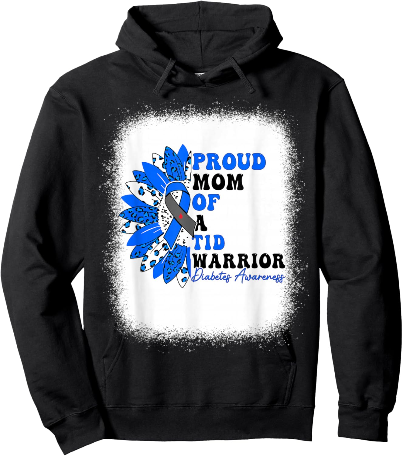 Proud Mom Of A T1D Warrior Type 1 Diabetes Awareness Hoodie - Hoodie | Black
