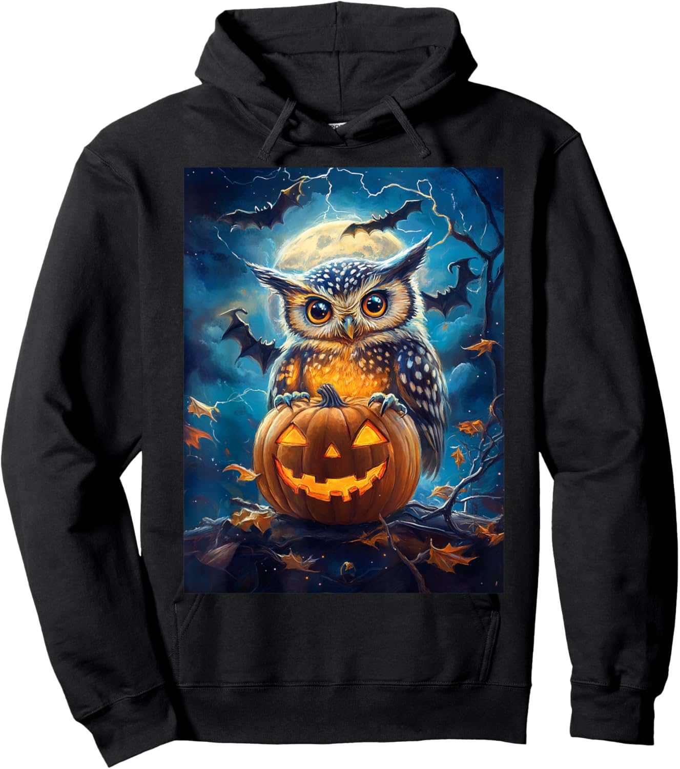 Halloween Girls Owl Boys Spooky Scary Pumpkin Kids Halloween Hoodie - Hoodie | Black
