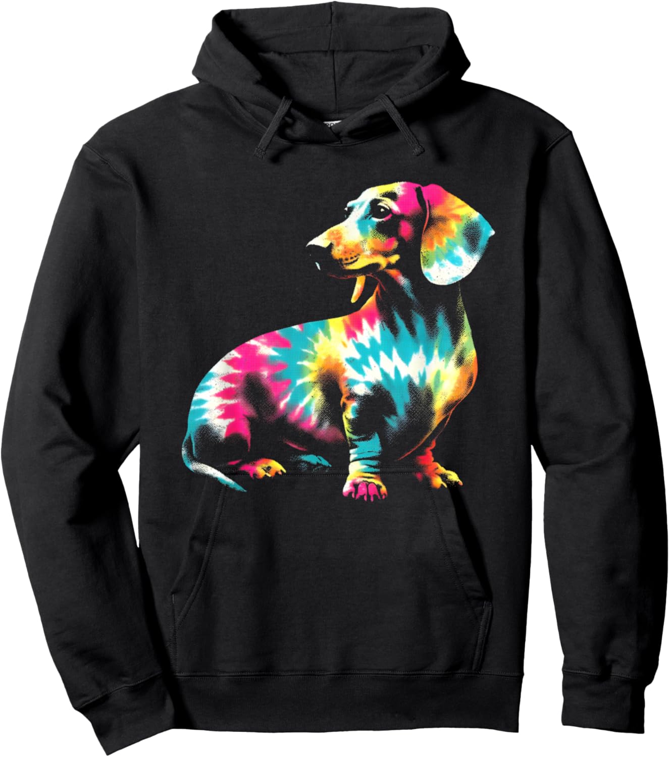 Dachshund Tie Dye - Vintage Dachshund Dog Breed Lover Hoodie - Hoodie | Black