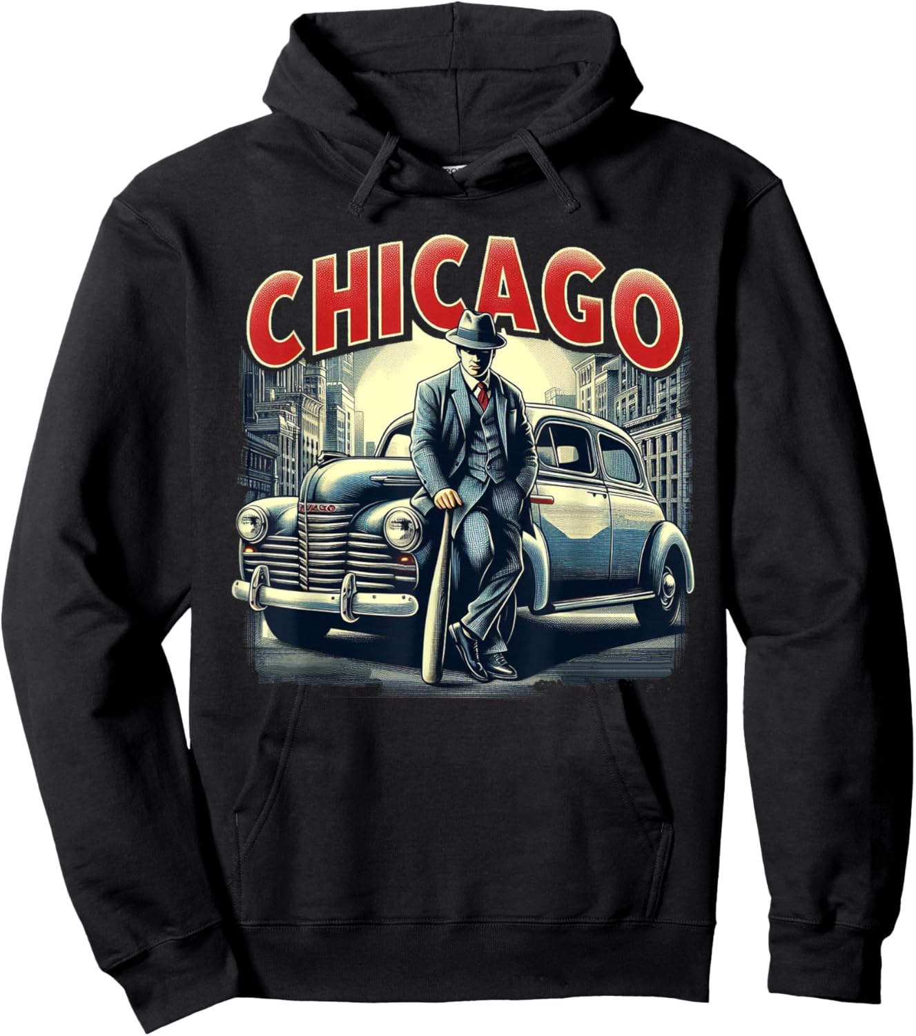 Vintage Chicago Hoodie - Hoodie | Black
