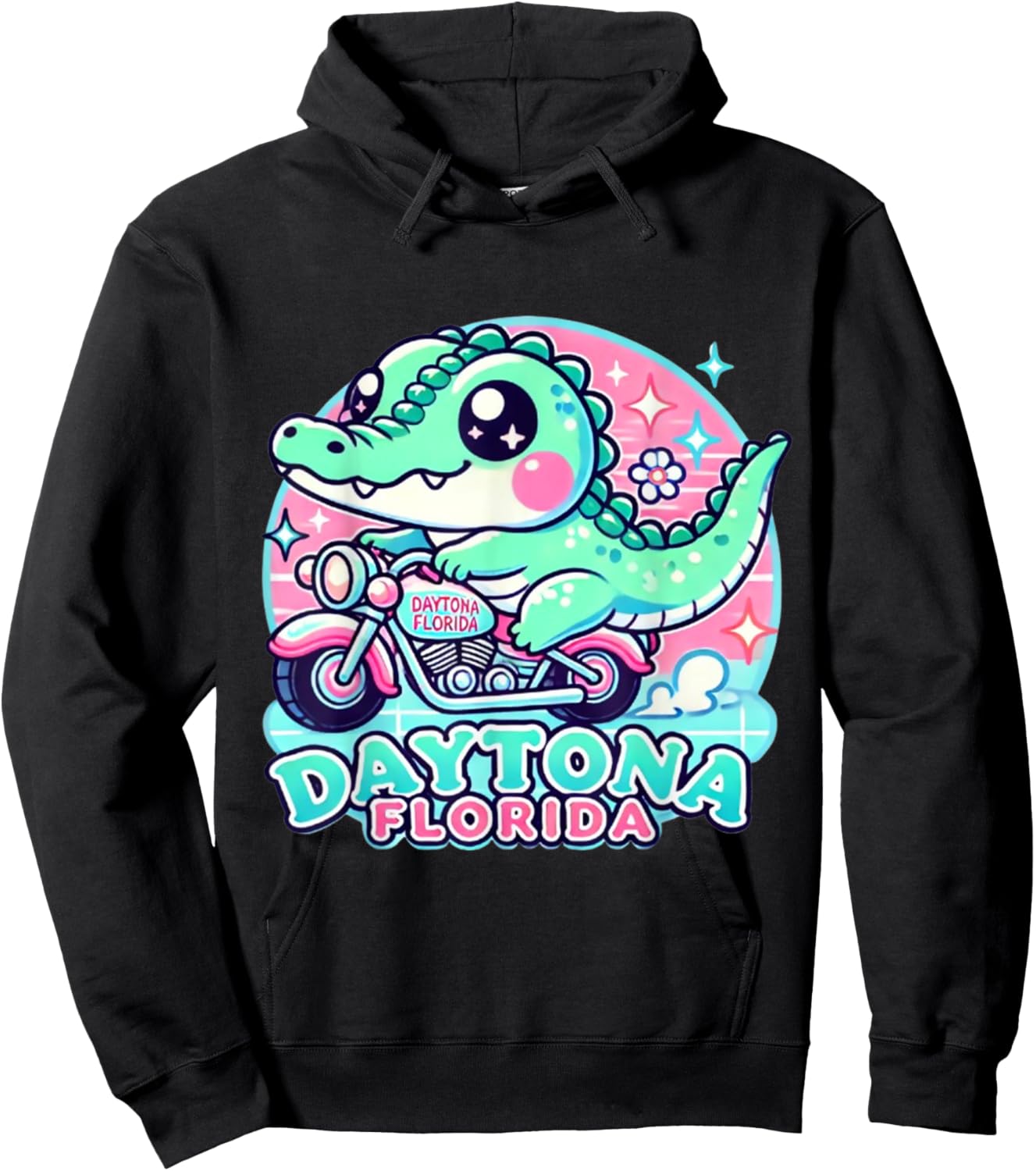 Daytona Youth Florida Alligator Motorcycle kids Girls Cute Hoodie - Hoodie | Black