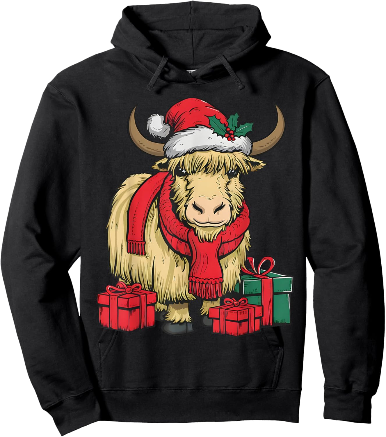 Funny Yak Lover Xmas Holiday Santa Yak Christmas Hoodie - Hoodie | Black