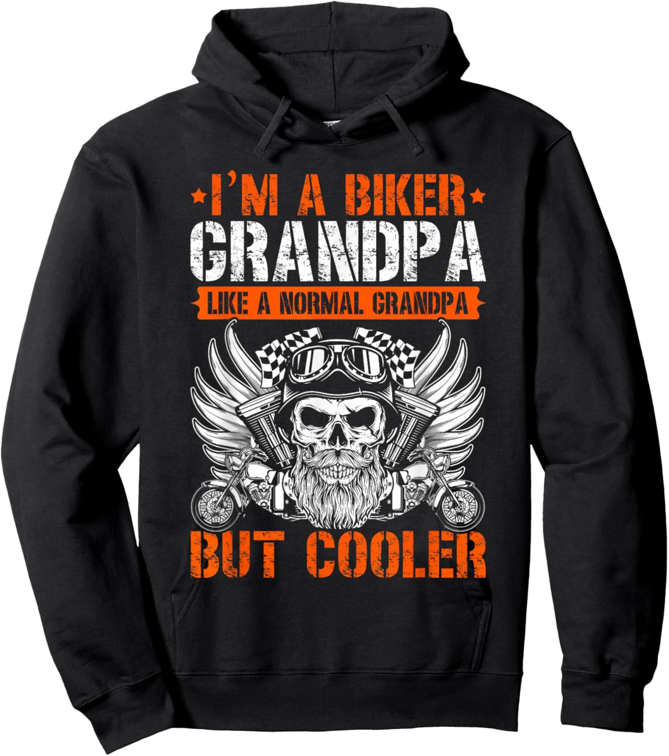 I'm A Biker Grandpa Like A Normal Grandpa But Cooler Hoodie - Hoodie | Black