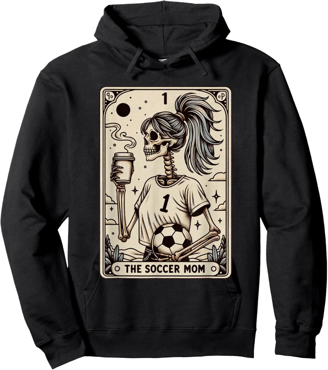 Soccer Mom Tarot Card, Vintage Halloween Soccer Mama Hoodie - Hoodie | Black