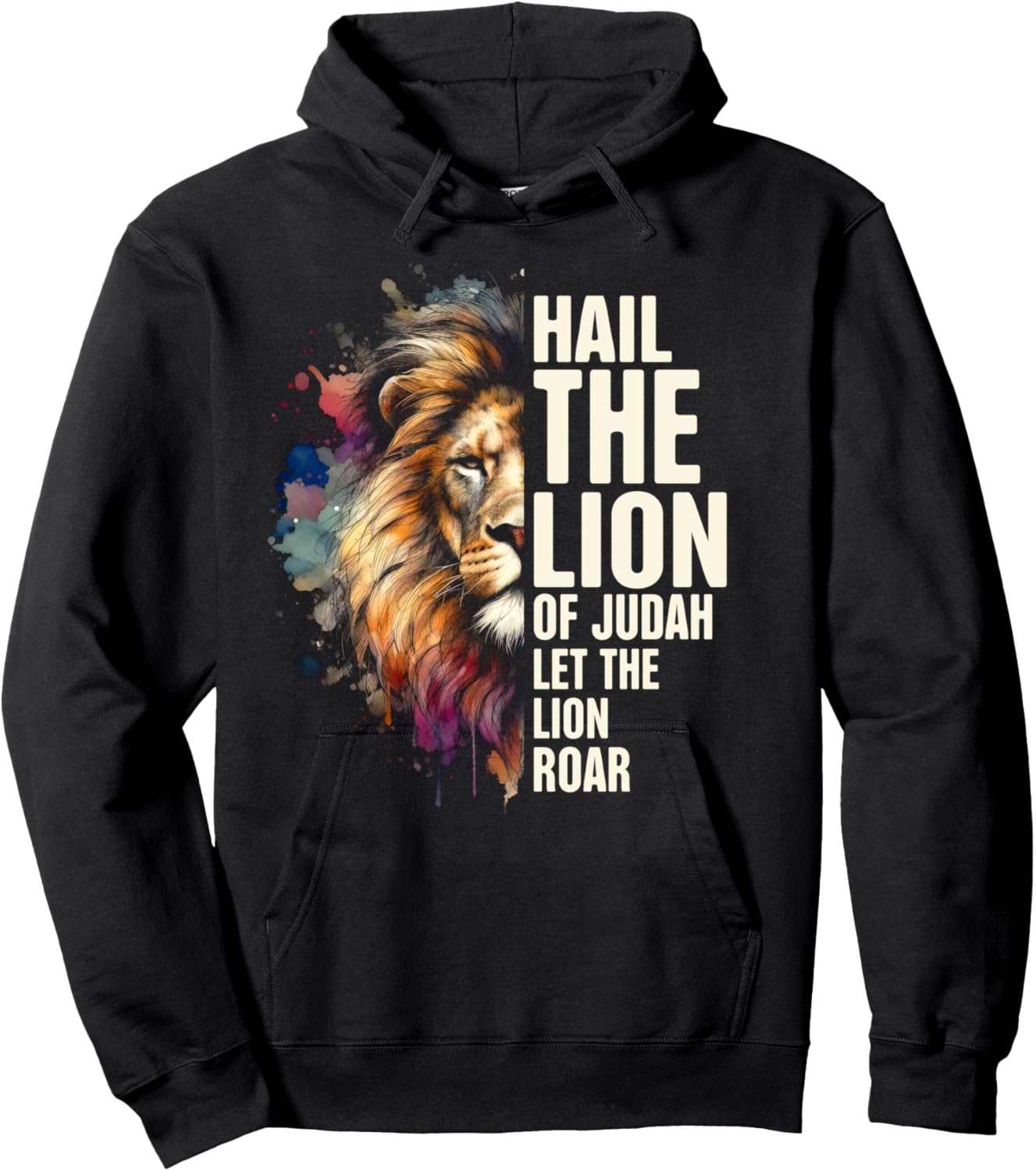Jewish Yahweh Hail The Lion Of Judah Let The Lion Roar Hoodie - Hoodie | Black