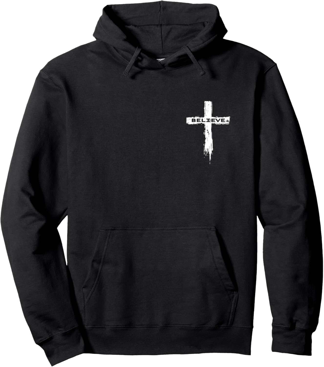 Christian Cross Religious Believe Graphic Hoodie - Hoodie | Black