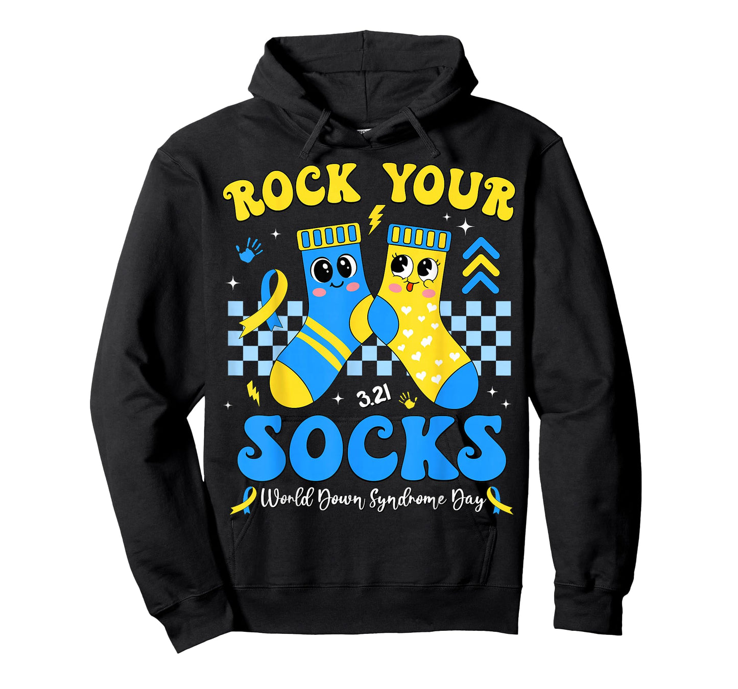 Rock Your Socks World Down Syndrome Day Awareness 3.21 Kids T-Shirt - Hoodie | Black