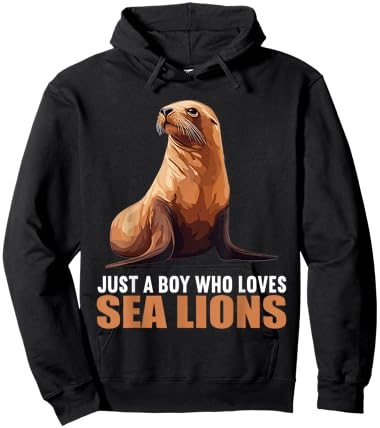 Just a Boy who loves Sea Lions. Sea Lions Sea Lion Hoodie - Hoodie | Black
