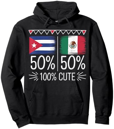 Half Cuban Half Mexican Country Mexico Flag Cuba Hoodie - Hoodie | Black